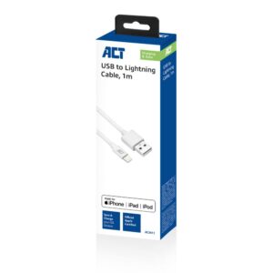 ACT kabel | USB-A naar Lightning | 1 m | Wit | AC3011 - Afbeelding 4