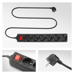 ACT AC2465 | Stekkerdoos | 6 Stopcontacten | 3 m | Binnen | Zwart - Afbeelding 4