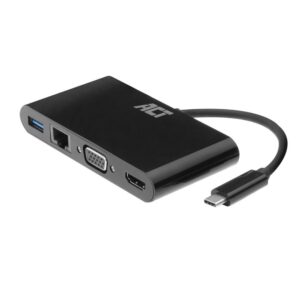 ACT AC7330 | Docking Station | USB-C | HDMI + VGA + USB | Zwart - Afbeelding 1