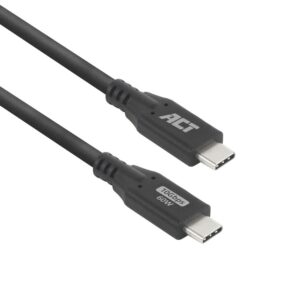 ACT | USB 3.0 Kabel | 10Gbps | 60W | USB-C naar USB-C | 0,5m | Zwart - Afbeelding 1