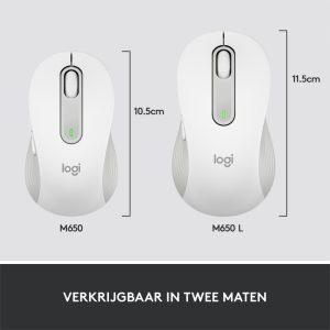 Logitech Signature M650 | Draadloze Muis | Rechtshandig | RF + Bluetooth | 2000 DPI | Wit - Afbeelding 14