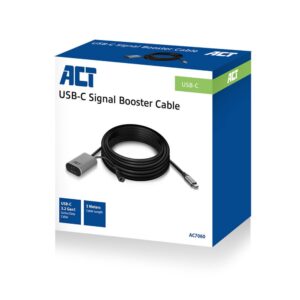 ACT AC7060 | USB-C Verlengkabel met Signaalversterker | 5m | Zwart - Afbeelding 7