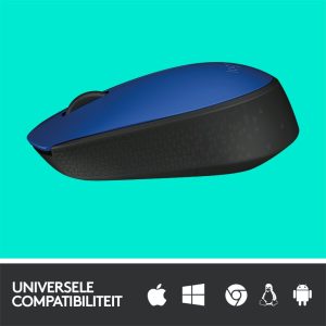 Logitech M171 | Draadloze Muis | Links- en Rechtshandig | RF | 1000 DPI | Zwart/Blauw - Afbeelding 6
