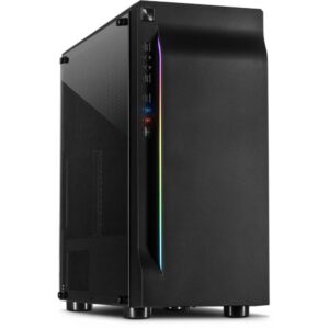 Inter-Tech A-3411 Creek RGB | Midi Tower | Zwart - Afbeelding 1