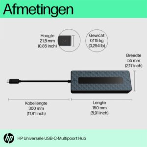 HP Universal Multiport Hub | USB-C | Zwart - Afbeelding 9