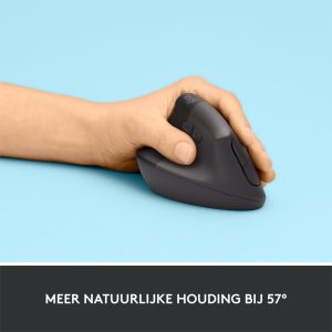 Logitech Lift | Ergonomische Draadloze Muis | Linkshandig | RF + Bluetooth | 4000 DPI | Grafiet - Afbeelding 7