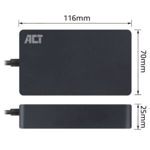 ACT AC2060 | Universele Compacte Notebook Lader | 90 Watt | 2,85 Meter - Afbeelding 4