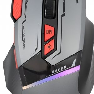 Baracuda MANTA RGB | Bekabelde Gaming Muis | Rechtshandig | USB-A | 12800 DPI | Grijs - Afbeelding 1
