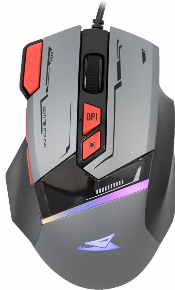 Baracuda MANTA RGB | Bekabelde Gaming Muis | Rechtshandig | USB-A | 12800 DPI | Grijs - 0