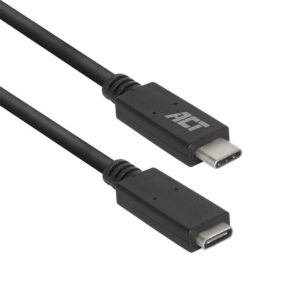 ACT AC7412 | USB 3.2 Gen 1 Kabel | USB-C naar USB-C | 2m | Zwart - Afbeelding 1