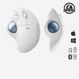Logitech M575 Ergo Trackball | Ergonomische Draadloze Muis | Rechtshandig | RF + Bluetooth | 2000 DPI | Wit - Afbeelding 5