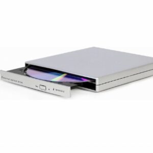 Gembird DVD‑USB‑02‑SV | Externe USB CD/DVD Brander en Speler | Zilver | USB 2.0 | Compact Plug & Play Design - Afbeelding 1