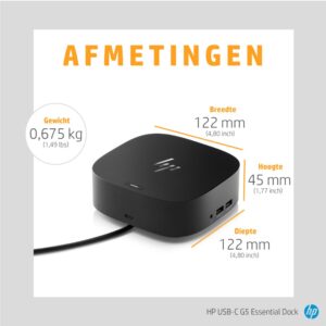 HP G5 Essential Dock | Docking Station | USB-C | Zwart - Afbeelding 14
