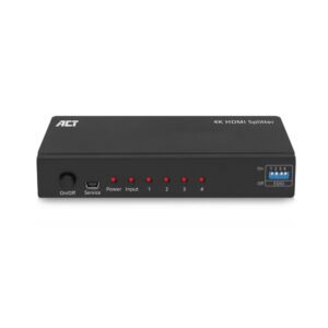 ACT AC7831 | HDMI Splitter | 1 Ingang, 4 Uitgangen | 4K @ 60Hz | Zwart - Afbeelding 1
