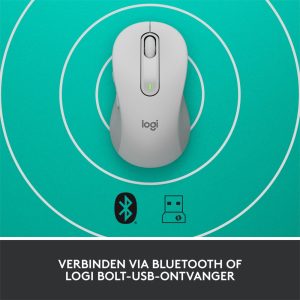 Logitech Signature M650 | Draadloze Muis | Rechtshandig | RF + Bluetooth | 2000 DPI | Wit - Afbeelding 11