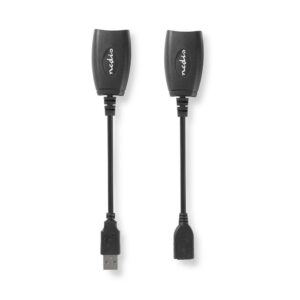Nedis USB-A Ethernet | 0,2 m | Zwart - Afbeelding 3