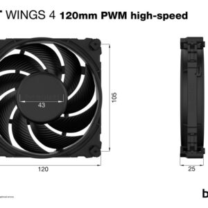 be quiet! Silent Wings 4 | 120mm PWM Behuizingsventilator | Zwart | Single Pack (1 stuk) - Afbeelding 6