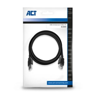 ACT AC3043 | USB 2.0 | USB-A Kabel | 3m | Zwart - Afbeelding 4