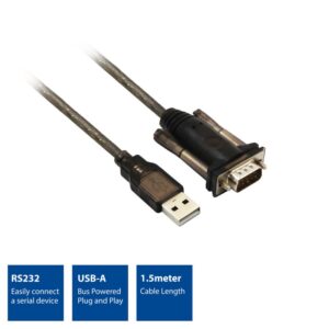 ACT AC6000 | Seriële Kabel | USB-A naar DB-9 | 1,5 m | Zwart - Afbeelding 3
