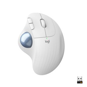 Logitech M575 Ergo Trackball | Ergonomische Draadloze Muis | Rechtshandig | RF + Bluetooth | 2000 DPI | Wit - Afbeelding 1