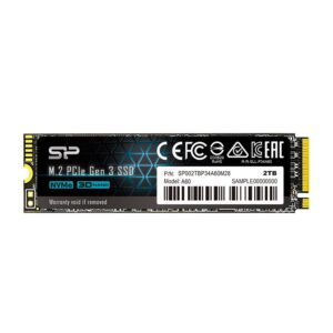 Silicon Power A60 | 2TB NVMe SSD | M.2 Gen3 | 2.200MB/s Lezen | 1.600MB/s Schrijven - Afbeelding 1
