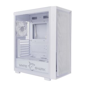 White Shark WARHEAD | Midi Tower Case | Inclusief 4 RGB Fans | Wit - Afbeelding 3
