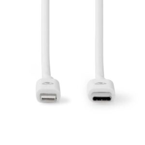 Nedis CCGL39650WT10 | Lightning-naar-USB-C kabel | 1 m | Lightning Male naar USB-C Male | Opladen en synchroniseren | Wit - Afbeelding 3
