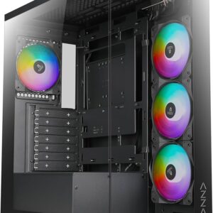 Case Azza Cove | Midi Tower | RGB | Tempered Glass | Zwart - Afbeelding 1