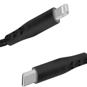 Mobiparts Rugged kabel | USB-C naar Lightning | 1 m | Zwart | MP-113062 - Afbeelding 1
