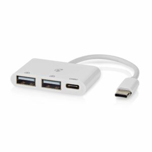 Nedis CCGB64785WT01 | Interface Hub USB 2.0 Type-C | 2× USB-A + 1× USB-C | 5000 Mbit/s | Wit - Afbeelding 1