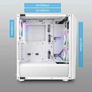 Case Azza Sentinel | Midi Tower | RGB | Wit - Afbeelding 4