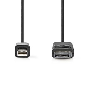 Nedis CCGL37400BK20 | Mini DisplayPort-naar-DisplayPort kabel | 2 m | Mini DisplayPort Male naar DisplayPort Male | Tot 4K@60Hz | Zwart - Afbeelding 3