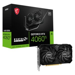 MSI GeForce RTX 4060 TI VENTUS 2X BLACK OC | 16GB GDDR6 VRAM | Videokaart | GPU | Nvidia - Afbeelding 1