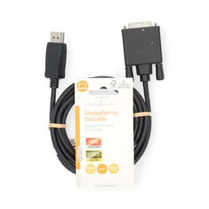 Nedis CCGL37200BK20 | DisplayPort-naar-DVI-D video kabel | 2 m | DisplayPort Male naar DVI-D 24+1-pin Male | Full HD 1080p | Zwart - Afbeelding 5