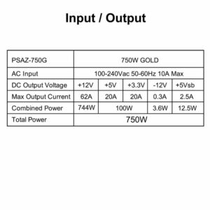 AZZA PSAZ-750G | 750W Gold ATX 3.0 PSU | Modulair | Power Supply | Voeding - Afbeelding 7