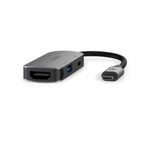 Nedis CCGB64230GY01 | Interface Hub USB 3.2 Gen 1 (3.1 Gen 1) | 1× USB-A + 1× USB-C + 1× HDMI | 5 Gbps | Grijs - Afbeelding 1
