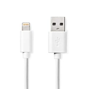 Nedis CCGL39300WT30 | Lightning-naar-USB-A kabel | 3 m | Lightning Male naar USB-A Male | Opladen en synchroniseren | Wit - Afbeelding 1
