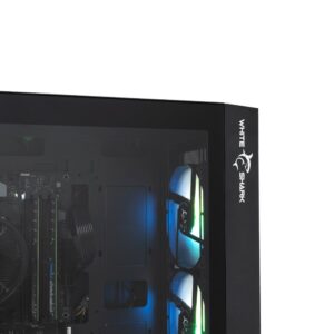 White Shark WARHEAD | Midi Tower Case | Inclusief 4 RGB Fans | Zwart - Afbeelding 5