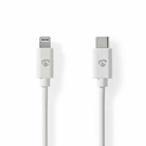 Nedis CCGL39650WT20 | Lightning-naar-USB-C kabel | 2 m | Lightning Male naar USB-C Male | Opladen en synchroniseren | Wit - Afbeelding 1