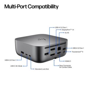 HP Thunderbolt 4 100W G6 Dock | Thunderbolt 4 Dockingstation | Tot 100W Power Delivery | 2.5Gb Ethernet - Afbeelding 7
