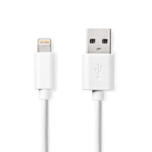 Nedis CCGL39300WT10 | Lightning-naar-USB-A kabel | 1 m | Lightning Male naar USB-A Male | Opladen en synchroniseren | Wit - Afbeelding 1