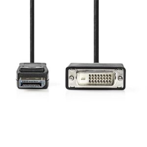 Nedis CCGL37200BK20 | DisplayPort-naar-DVI-D video kabel | 2 m | DisplayPort Male naar DVI-D 24+1-pin Male | Full HD 1080p | Zwart - Afbeelding 4