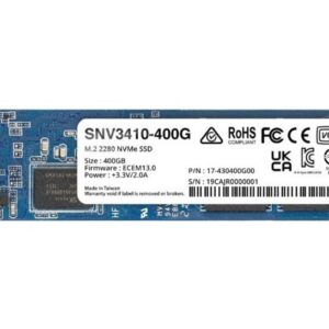 Synology SNV3410 | 400GB NVMe SSD | M.2 | Gen3 | 3.000MB/s Lezen | 750MB/s Schrijven - Afbeelding 1