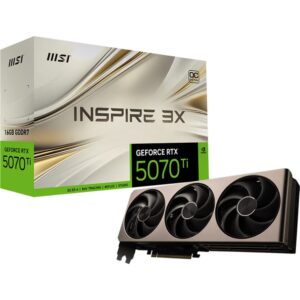 MSI GeForce RTX 5070 Ti INSPIRE 3X OC | 16GB GDDR7 | DLSS 4 | Videokaart | Nvidia GPU - Afbeelding 1
