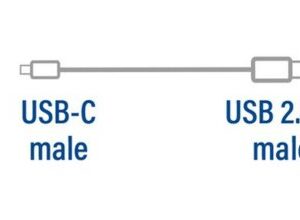ACT | USB 2.0 Kabel | USB-C naar USB-B | 1,8m | Zwart - Afbeelding 4