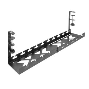ACT Verstelbare kabelgoot voor onder bureau | Klemsysteem | 43 tot 72 cm | Zonder boren | Staal | Zwart - Afbeelding 1