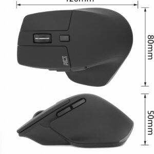 ACT AC5147 | Draadloze Multi-Connect Muis | Bluetooth en USB-A Ontvanger | Oplaadbaar | 4800 DPI | Stille Klik | Zwart - Afbeelding 3