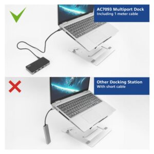 ACT AC7093 | USB-C 4K Docking Station | 2x HDMI + Ethernet + USB-C/USB-A + PD | 1m Kabel | OPEN BOX - Afbeelding 8