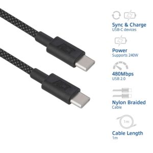 ACT AC3086 | USB 2.0 Kabel | USB-C naar USB-C | 240W | 480Mbps | Zwart | 1 Meter - Afbeelding 7