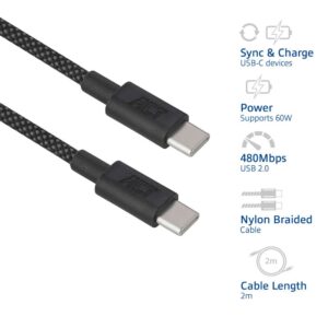 ACT AC3083 | USB 2.0 Kabel | USB-C naar USB-C | 60W | 480Mbps | Zwart | 2 Meter - Afbeelding 6